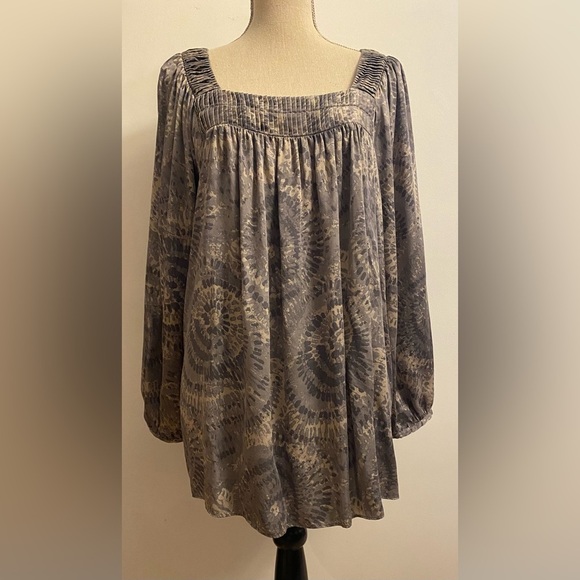 Truly by Part Two Silk Blouse Puff Bell Sleeves LARGE - Picture 1 of 7